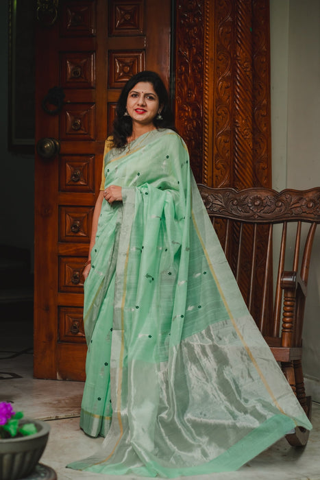 Chanderi Silk Saree - Green