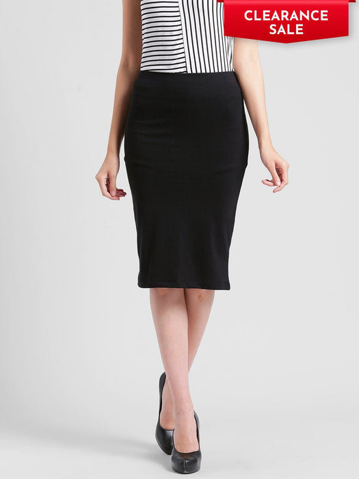 Solid Black Bodycon Skirt