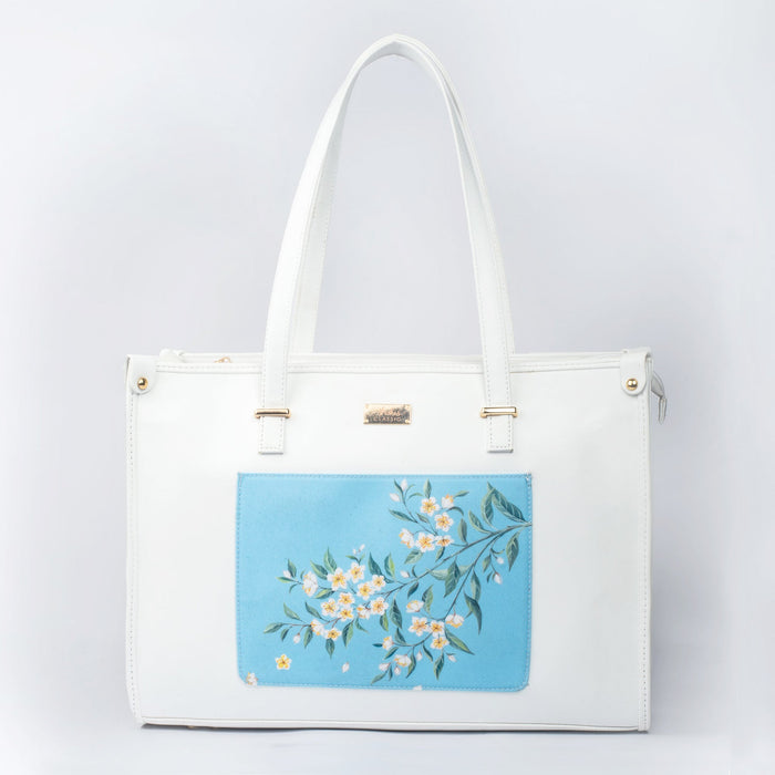 Periwinkle Blue and White Box Tote bag