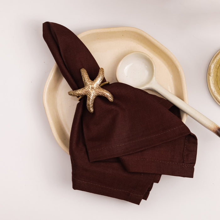 Premium Brass Napkin Rings, Starfish