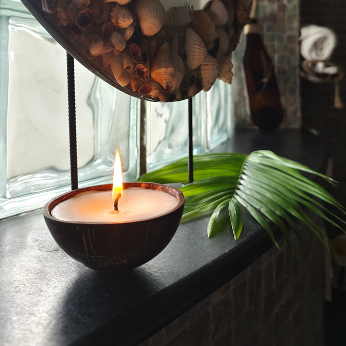 Upcycled Coconut Shell Soy Wax Candle | Sustainable Luxury Home Decor