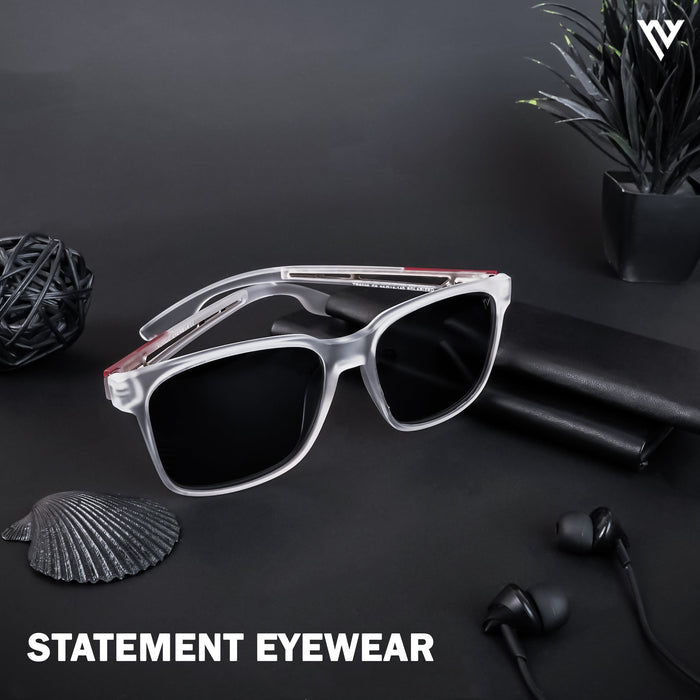 Voyage Exclusive Transparent Polarized Wayfarer Sunglasses for Men & Women - PMG4488