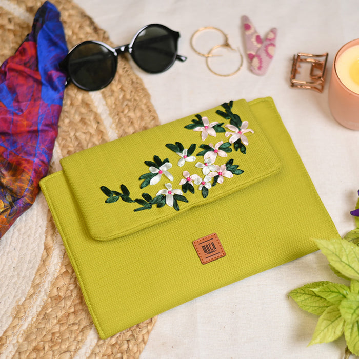 PunchLime Hand Embroidery Canvas Clutch