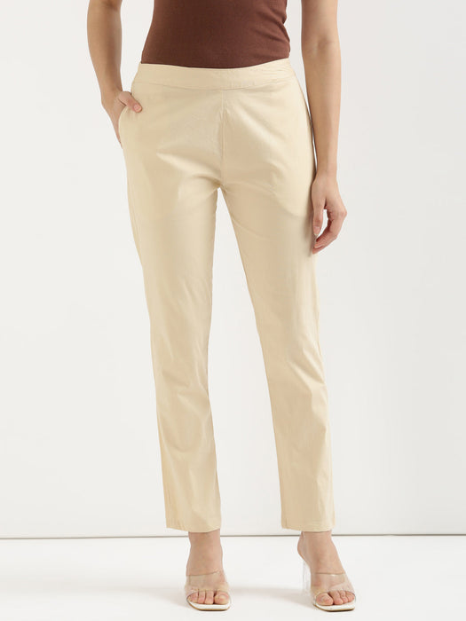 Beige Stretchable Pants For Women-CK-05-BEIGEPANT