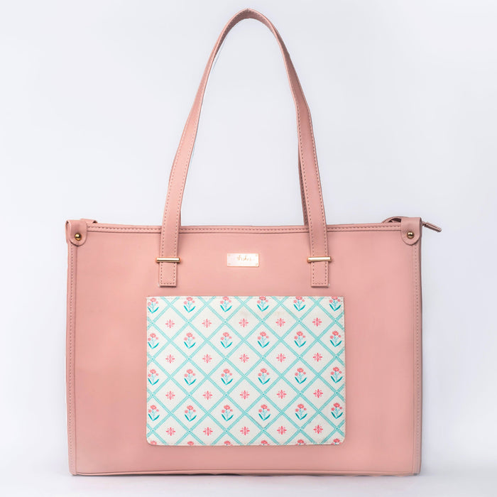 Coral Blossom Box Tote bag