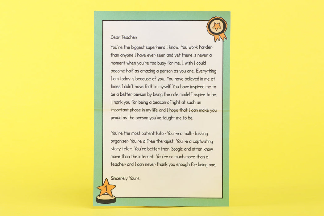 Super Teacher Letter