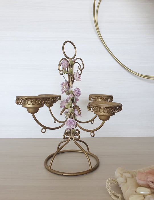 Rosy Perched Candle Holder