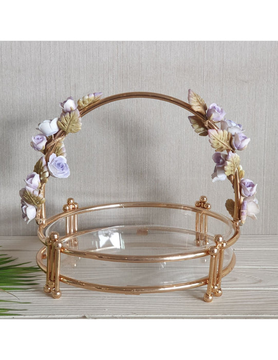 Lavender Floret Metal Tray