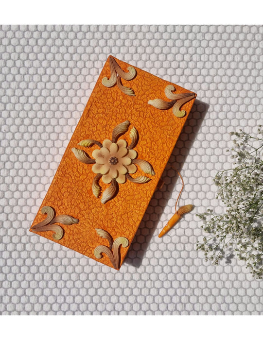 Nature'S Delight Combo: Floret Tang Envelope Box And Pine Sunflower Gaddi Box