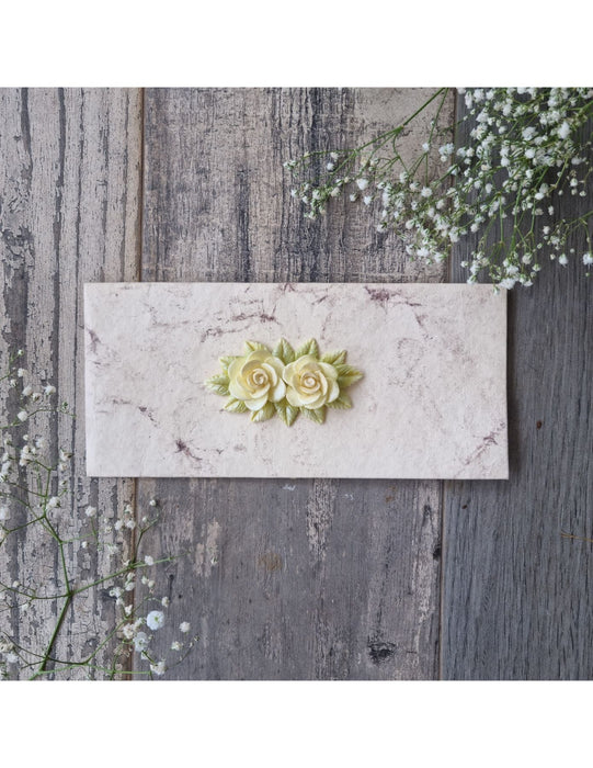 Floral Envelope Set: Rosa Cream Rosa Hibiscus And Floret Peach Combo