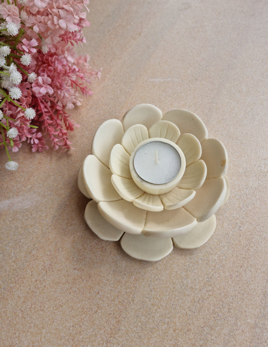 Blossoming Marble Tealight Holder