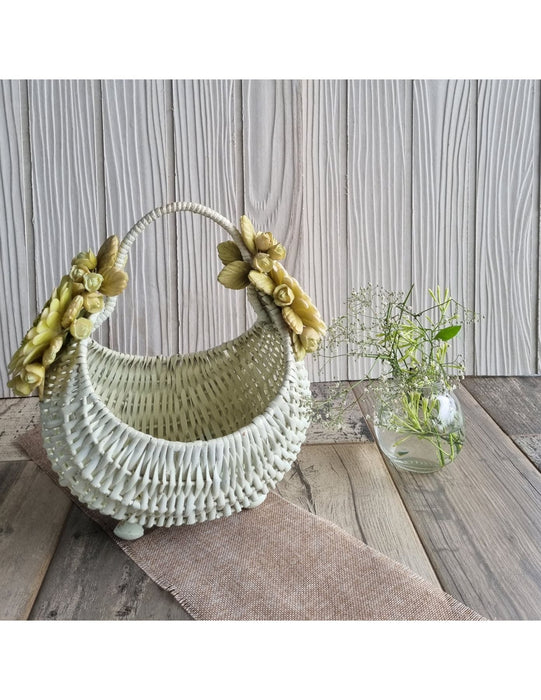 Ivory Blooming Ship Basket