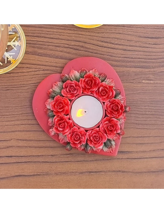 Crimson-Hearted Tealight Holder