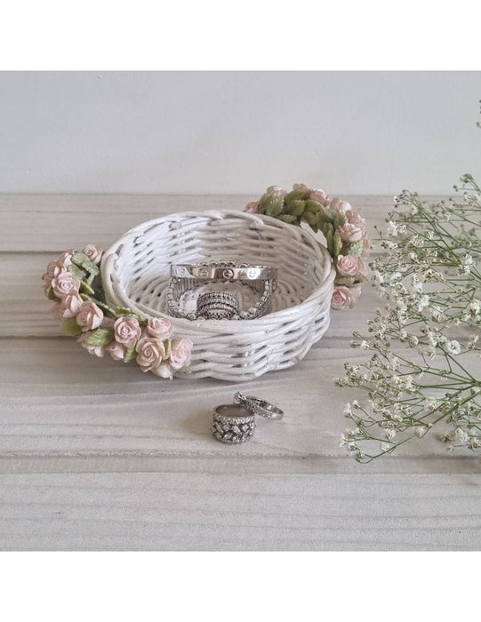 Floral Embellished Disc Basket