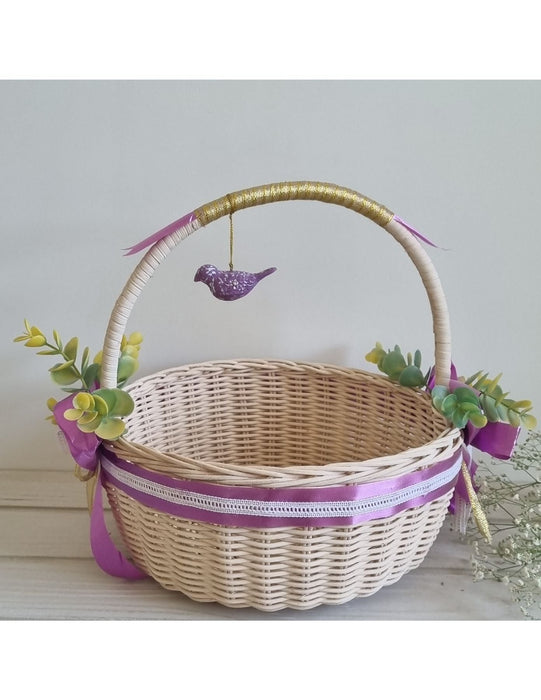 Chirpping Bird Fruit Cane Basket