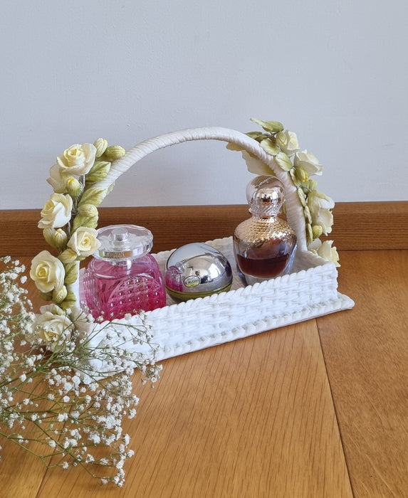 Rose Embellished Quad Basket