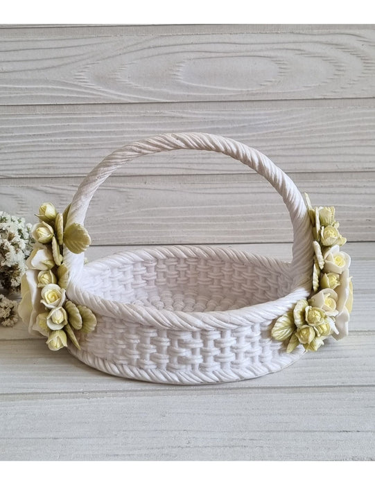 Rose Embellished Boat Basket