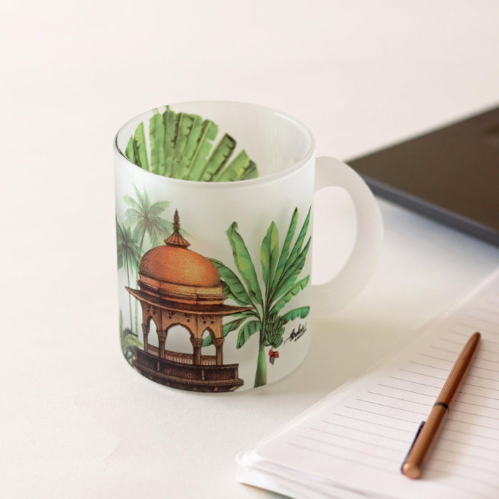 Royal Elephant Frosted Glass Mug - Strokes by Namrata Mehta