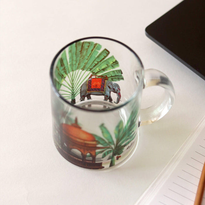 Royal Elephant Glass Mug - Gift Set