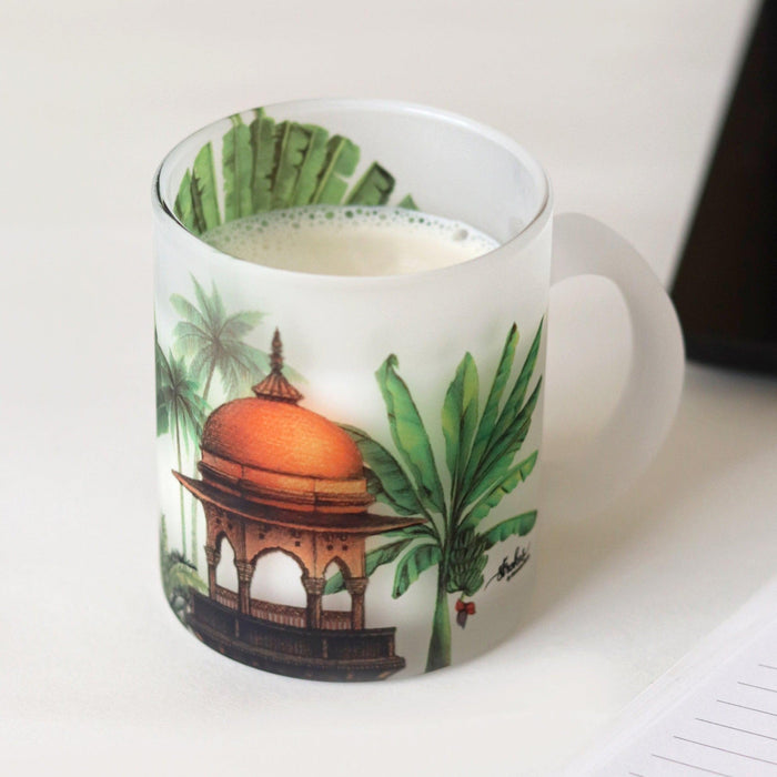 Royal Elephant Frosted Glass Mug - Strokes by Namrata Mehta