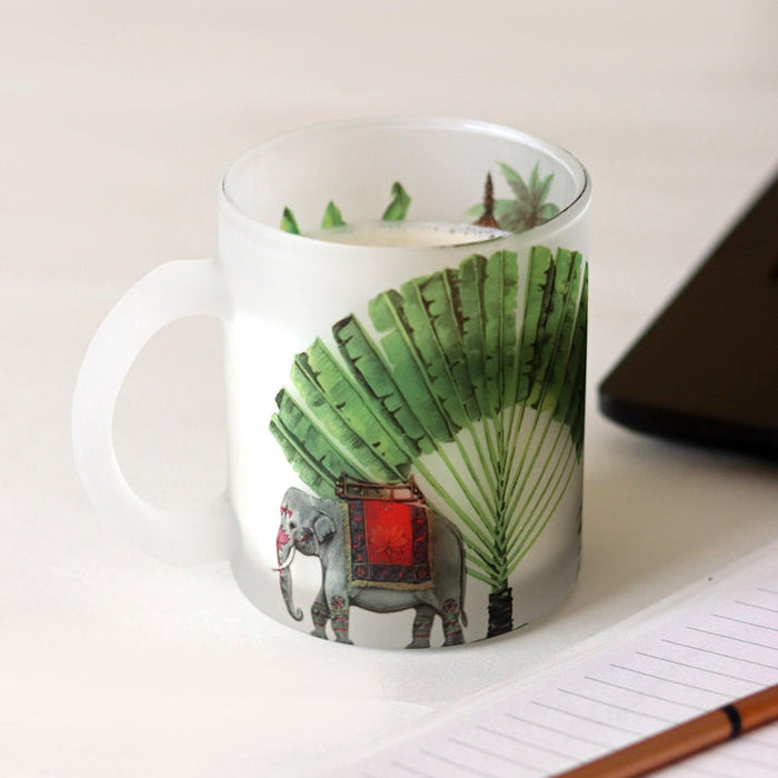 Royal Elephant Frosted Glass Mug - Gift Set