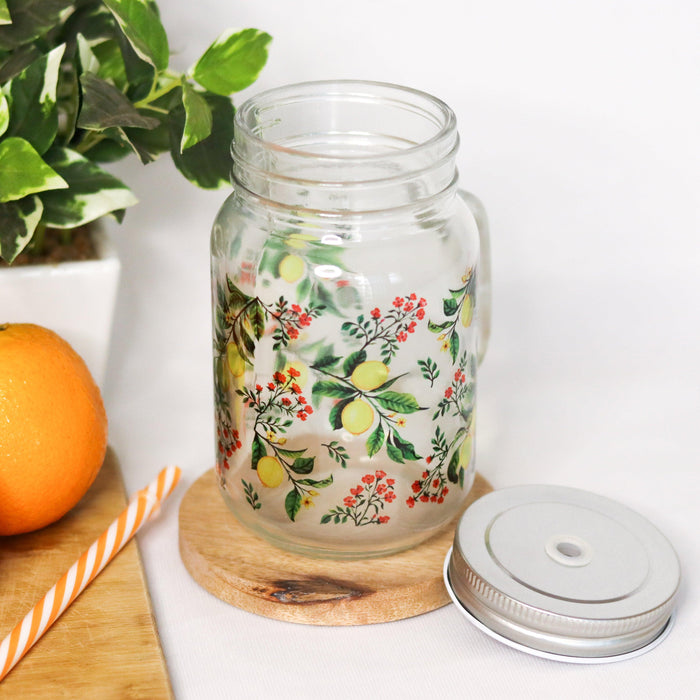 Zesty Lemon Mason Jar - Strokes by Namrata Mehta