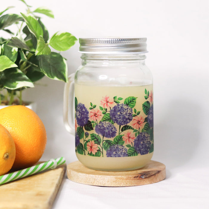 Hydrangea Mason Jar - Strokes by Namrata Mehta