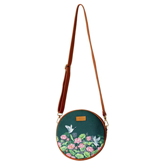 Lotus Field Orbit Sling Bag - Strokes by Namrata Mehta