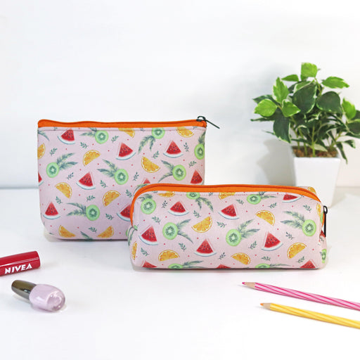 Fruit Fest Cosmetic Pouches - Set of 2 - Strokes by Namrata Mehta