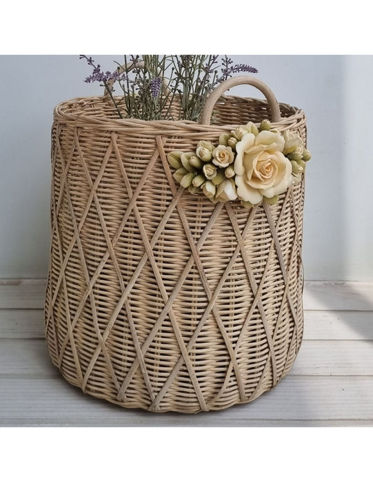 Cedar Cane Bin Basket