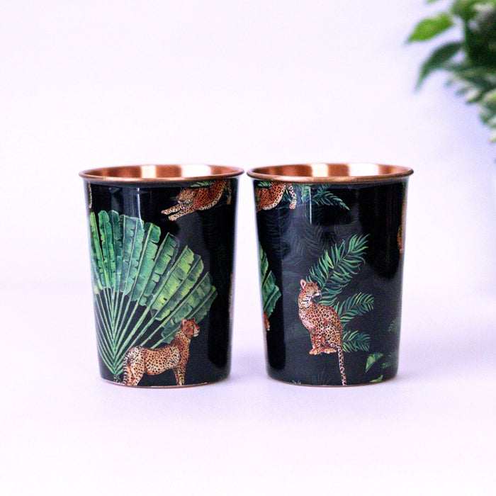 The Leopard Print Copper Bottle and Tumblers - Gift Set