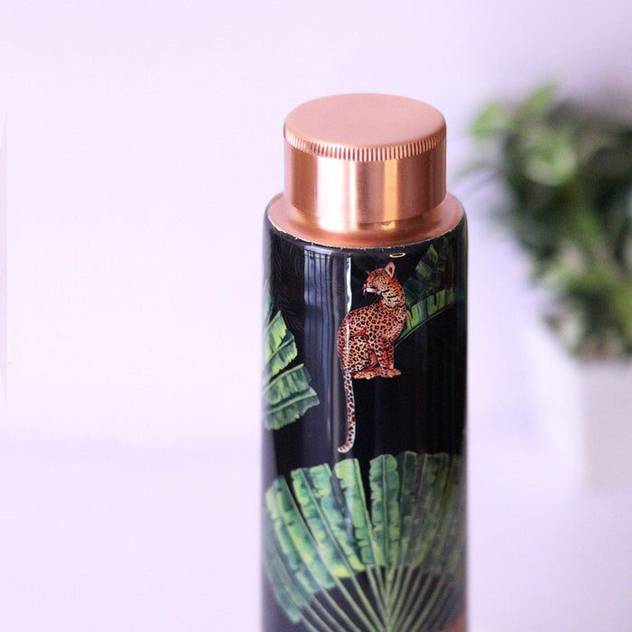 The Leopard Print Copper Bottle and Tumbler Set - Strokes by Namrata Mehta