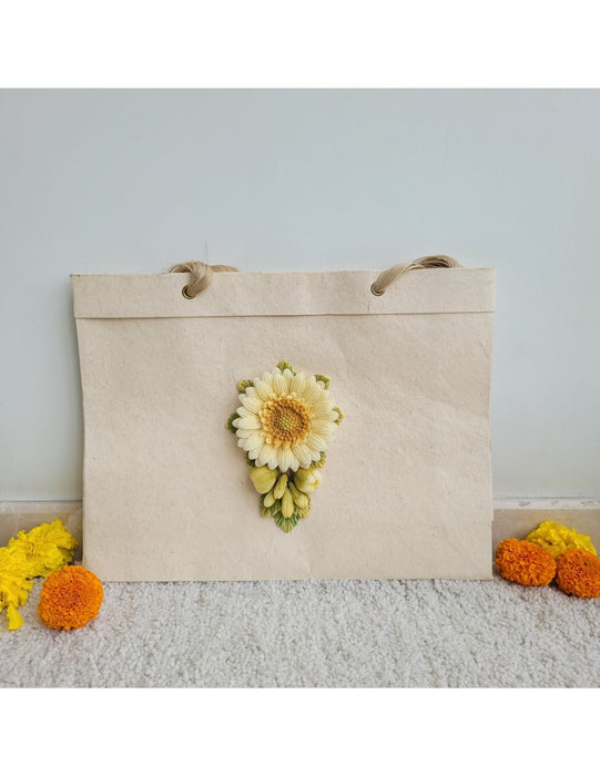 Floral Bag Set: Ginger Orange Rose Dandelion Sunflower Jute And Blush Twig Combo