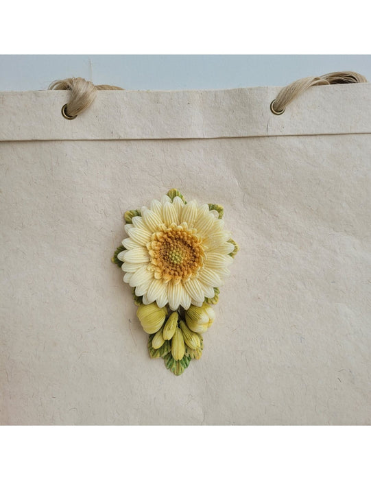 Floral Bag Set: Ginger Orange Rose Dandelion Sunflower Jute And Blush Twig Combo