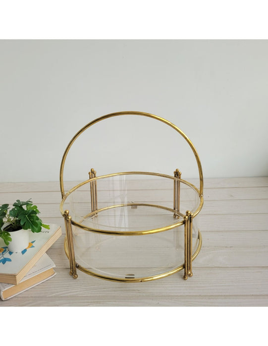 Floret Round Brass Basket