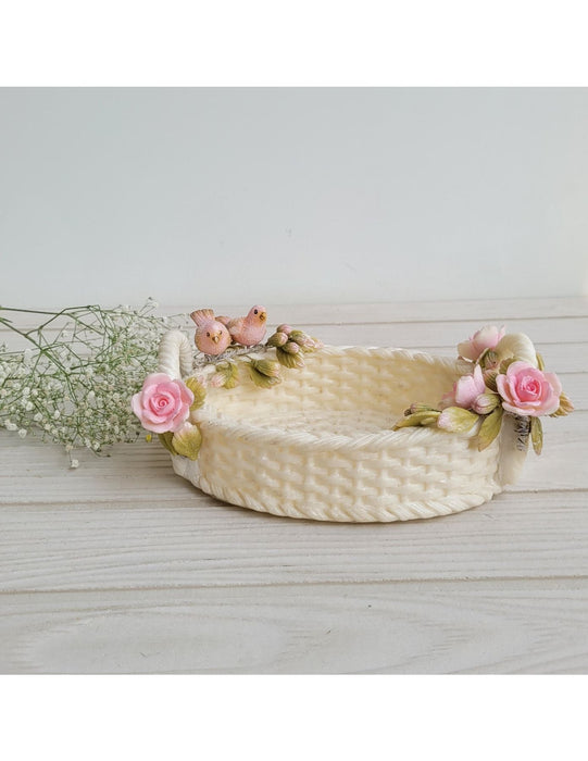 The Ivory-Birded Oval Tray Ornament