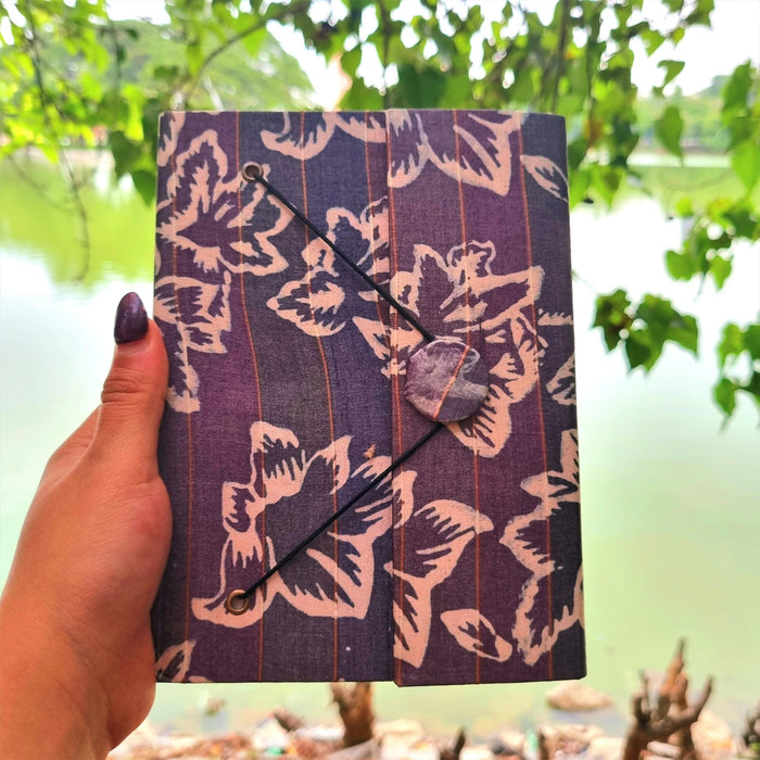 LAFZ- UPCYCLED HANDLOOM FABRIC JOURNAL (button)