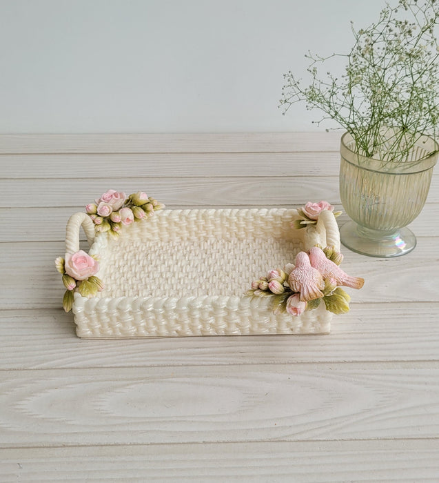 Birdie Floret Marble Dust Tray