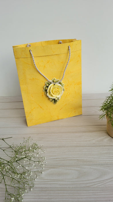 Sunflower-Bud Bag & Lime And Blush Rosette Combo