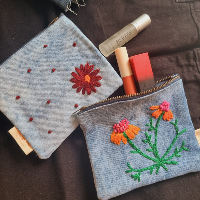 Upcycled Denim Pocket and Tote Combo (set of 2)