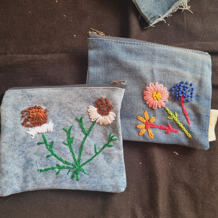 Upcycled Denim Pockets Combo | Set of 2 | Hand Embroidered