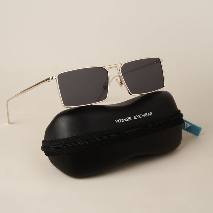 Voyage Black Gold Rectangular Sunglasses - MG3572