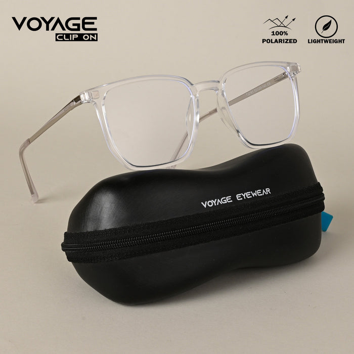 Voyage Transparent Wayfarer Clip-On Polarized Sunglasses for Men & Women - PMG4658