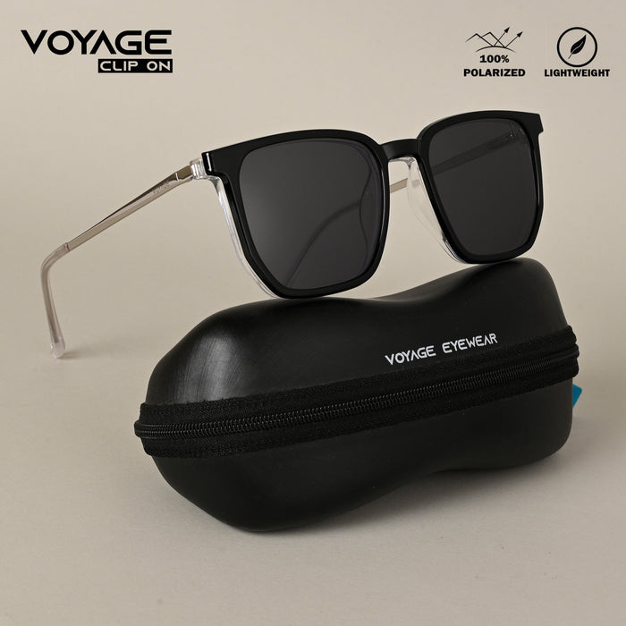 Voyage Transparent Wayfarer Clip-On Polarized Sunglasses for Men & Women - PMG4658