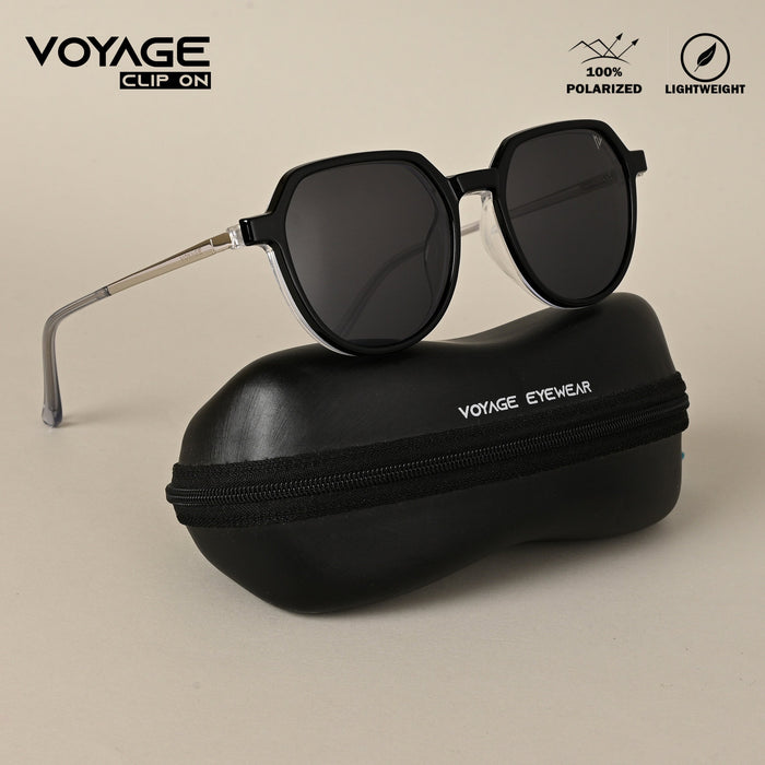 Voyage Transparent Wayfarer Clip-On Polarized Sunglasses for Men & Women - PMG4660