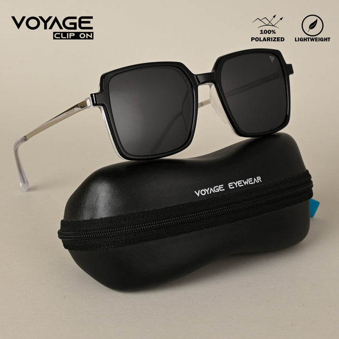 Voyage Transparent Wayfarer Clip-On Polarized Sunglasses for Men & Women - PMG4662