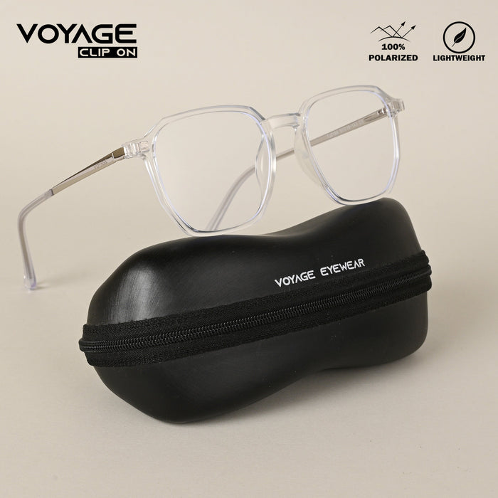 Voyage Transparent Wayfarer Clip-On Polarized Sunglasses for Men & Women - PMG4664