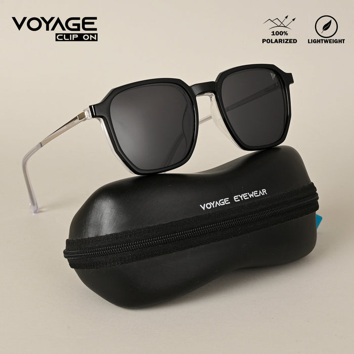 Voyage Transparent Wayfarer Clip-On Polarized Sunglasses for Men & Women - PMG4664