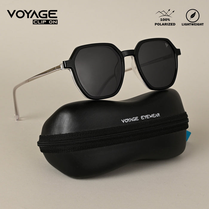 Voyage Transparent Wayfarer Clip-On Polarized Sunglasses for Men & Women - PMG4670