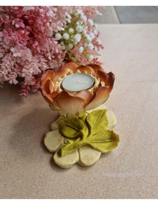 Peachy Lotus Tealight Holder